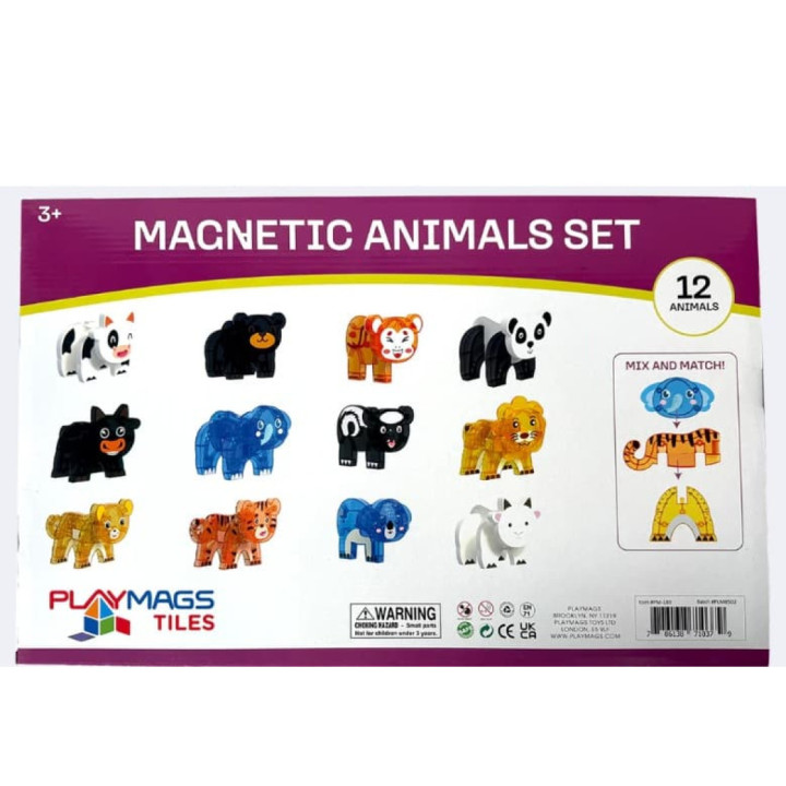 Playmags magnetklotsid 12 looma