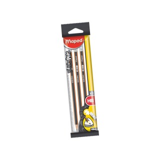 Harilik pliiats Black Peps 3tk. kustukummiga