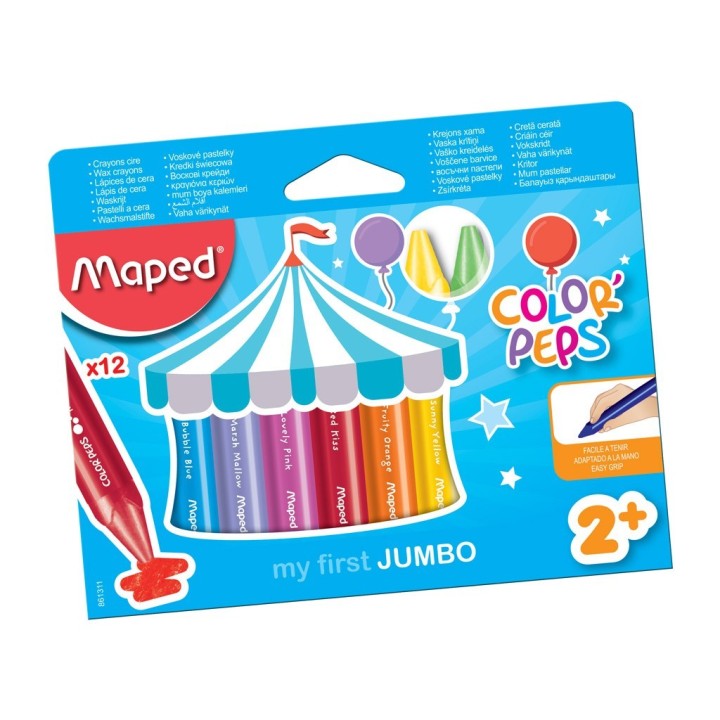Rasvakriit ColorPeps Jumbo 12 tk.