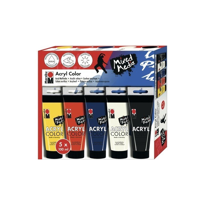 Akrüülvärvid Marabu 5 x 100 ml Akrüülvärvid Marabu 5 x 100 ml
