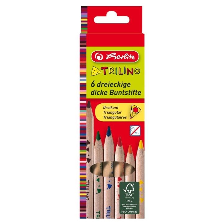 Värvipliiats  Herlitz jäme 6 tk trilino