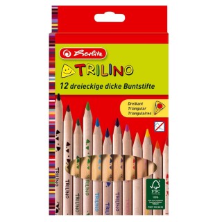 Värvipliiats  Herlitz TRILINO puit 12 tk.