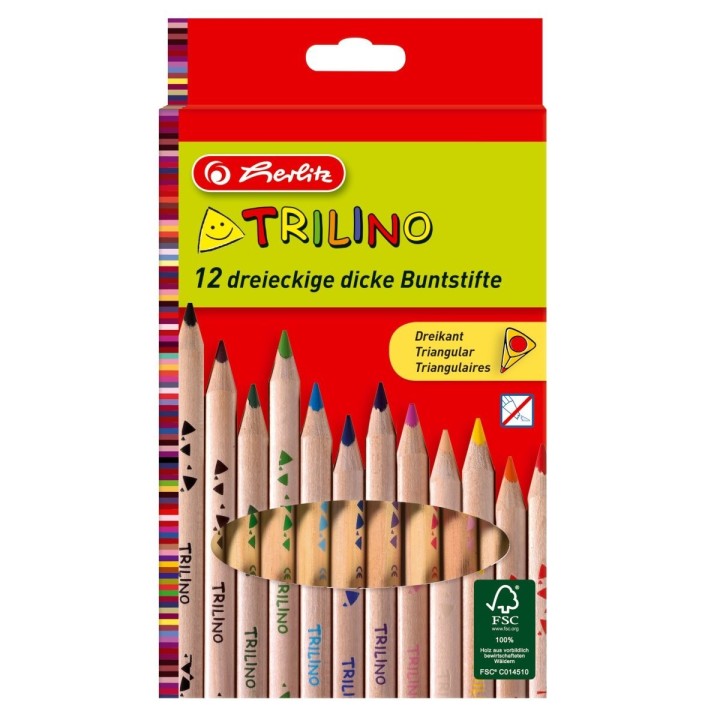 Värvipliiats  Herlitz TRILINO puit 12 tk.