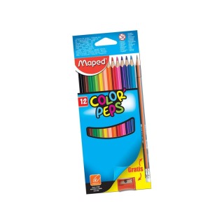 Värvipliiats Color Peps 12tk+teritaja+harilik pliiats