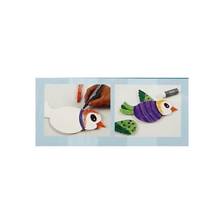 Linnud kartongist 25 cm 25 tk