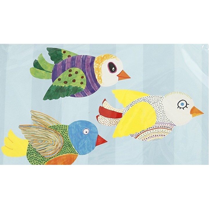 Linnud kartongist 25 cm 25 tk