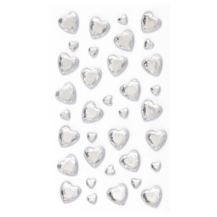 süda hõbe kristall kleebisega 40 tk.
