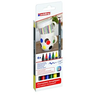 Portselanimarker pintselotsaga 1-4mm 6tk põhivärvid