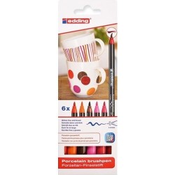 Portselanimarker pintselotsaga 1-4mm 6tk punased toonid