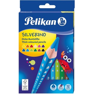 Värvipliiats 12 värvi  Silverino kolmn. SOFT jäme