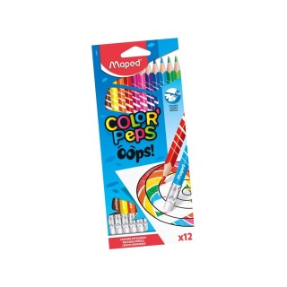 Värvipliiats Color Peps 12 tk kustukummiga