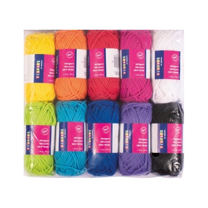 Lõngade komplekt 10 värvi*30m puuvillane