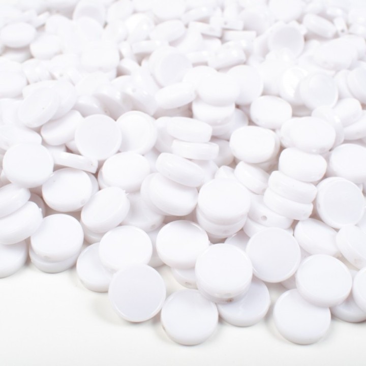 Pärlid plast lapik valge