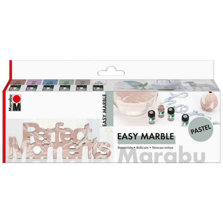 Marmoriseerimisvärv 6x15ml  pastell