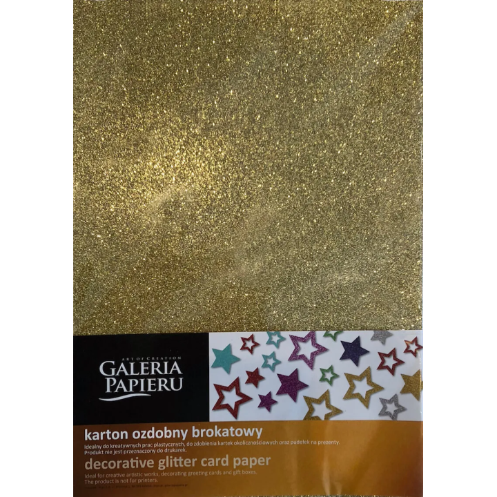kartong glitter A4 kuld
