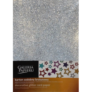 glitterkartong  A4 hõbe