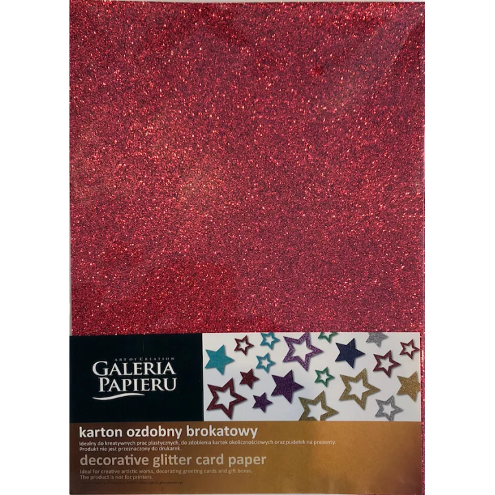 glitterkartong  A4 punane