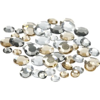 Kristallid 6mm+9mm+12mm kuld/hõbe