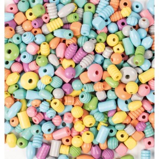 Pärlid puidust 250g pastell