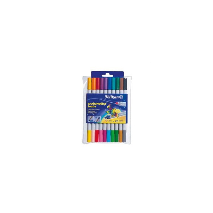 Viltplliatsid Pelikan Colorella TWIN kahepoolsed 10tk. 20 värvi