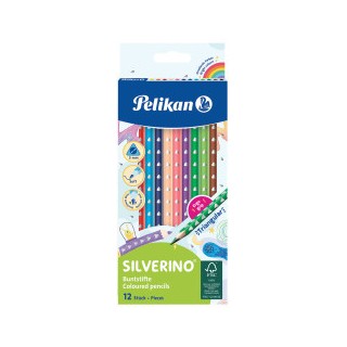 Värvipliiats 12 värvi  Silverino kolmn.