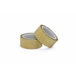 Glitterteip kuldne 2tk 15mm x 3m