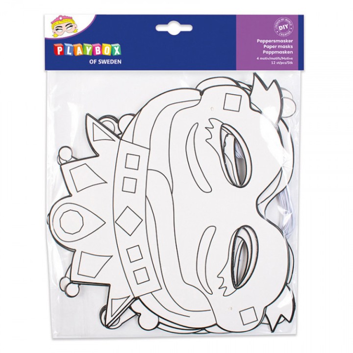Maskid kartongist Printsessid 12tk
