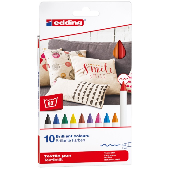Tekstiilimarkerid 10 värvi joone laius 1mm Tekstiilimarkerid 10 värvi joone laius 1mm