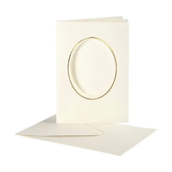 Kaarditoorik+ümbrik ovaal kullaga 10 tk