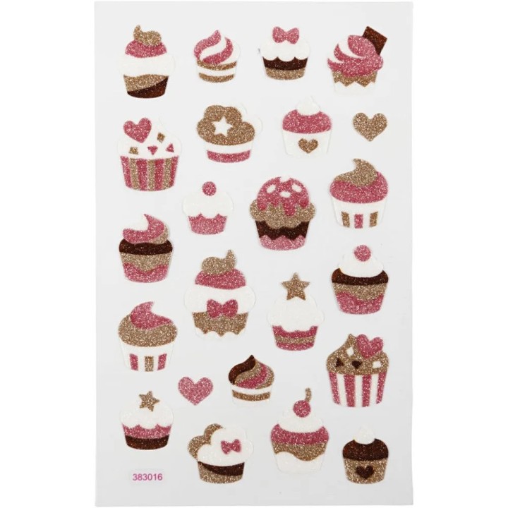 Kleebis 10cm x 16cm glitter muffinid