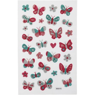 Kleebis 10cm x 16cm glitter liblikad