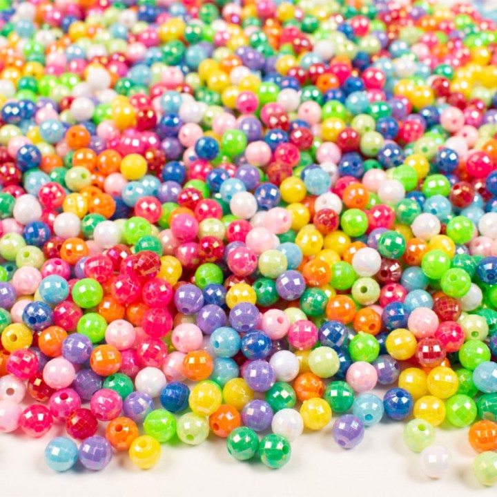 Pärlid plast läikega 6mm 2000tk