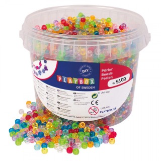 Pärlid plast 6mm läbipaistvad 5100tk