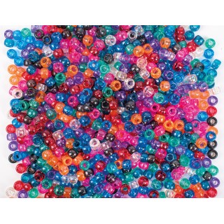 Pärlid plast glitter 9mm/4mm 1000tk