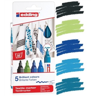 Tekstiilimarker 5tk 2-3mm sinised toonid