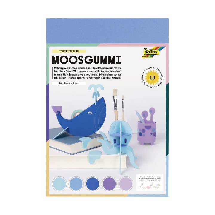 Vahtkumm 2mm 20*29cm 10 lehte sinised toonid