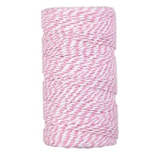Nöörpael puuvill 2mm*100m roosa/valge