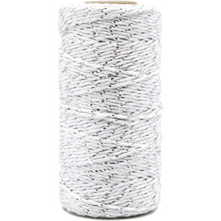 Nöörpael puuvill 2mm*100m hõbe/valge
