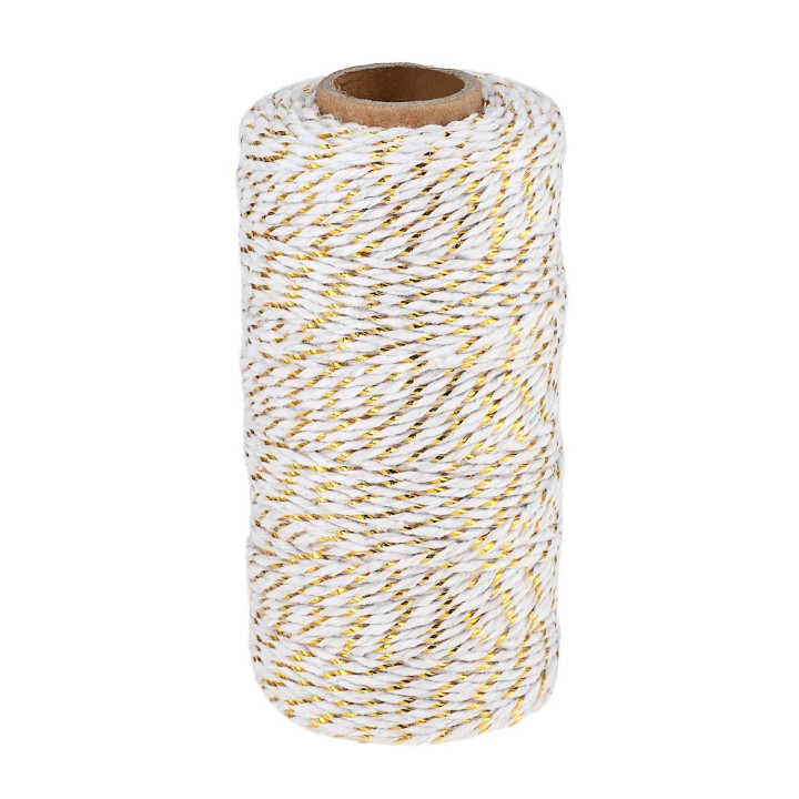 Nöörpael puuvill 2mm*100m kuld/valge