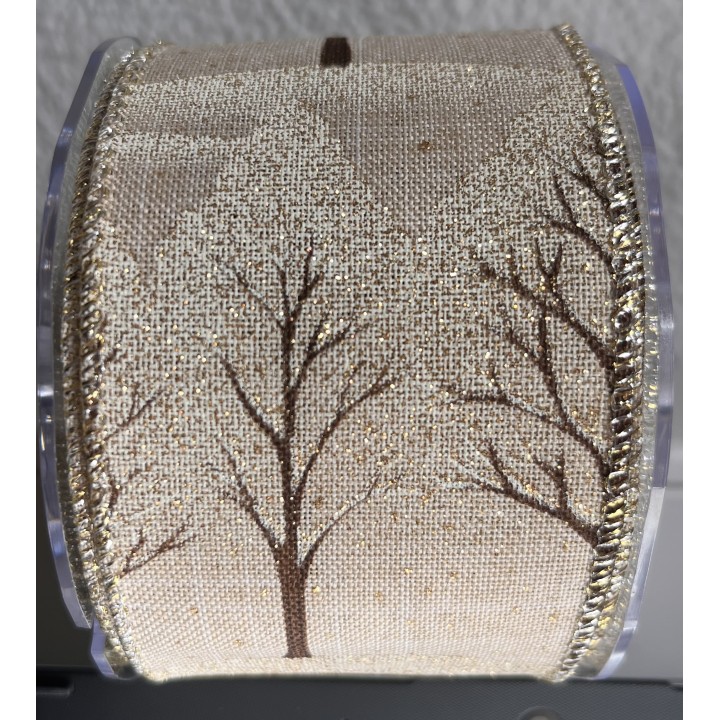 Riidepael 63mm*10m kuldsed puud