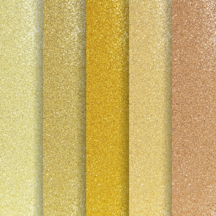 Glitterkartong A4 210g 5lehte kuldsed toonid