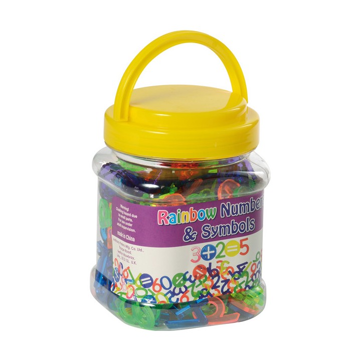 Plastikust läbipaistvad numbrid ja sümbolid 240 osa