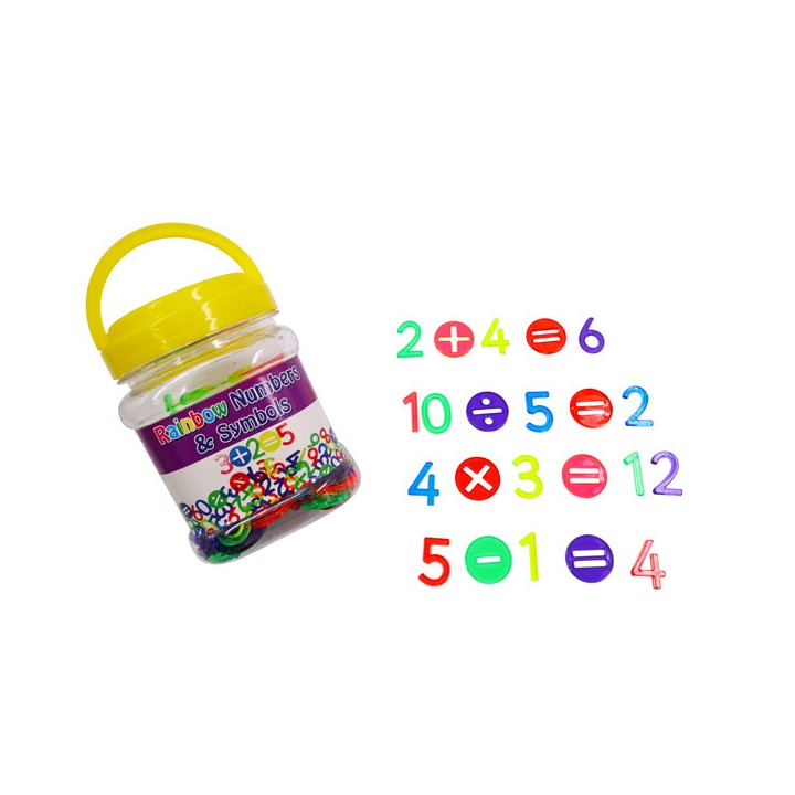 Plastikust läbipaistvad numbrid ja sümbolid 240 osa