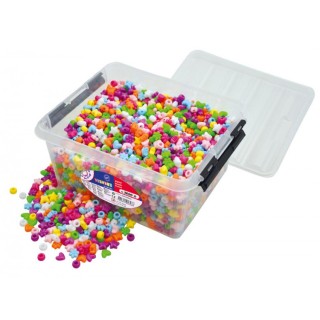 Pärlid plast ~3600tk karbis