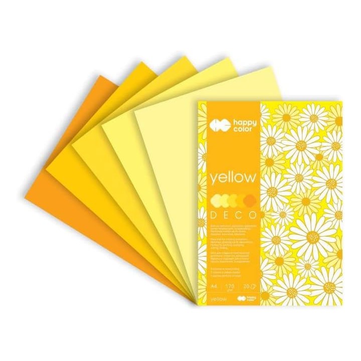 Kartong 170g A4 kollakad toonid 20lehte Kartong 170g A4 kollakad toonid 20lehte