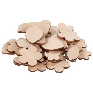 Puidust figuurid lilled ja südamed 75tk