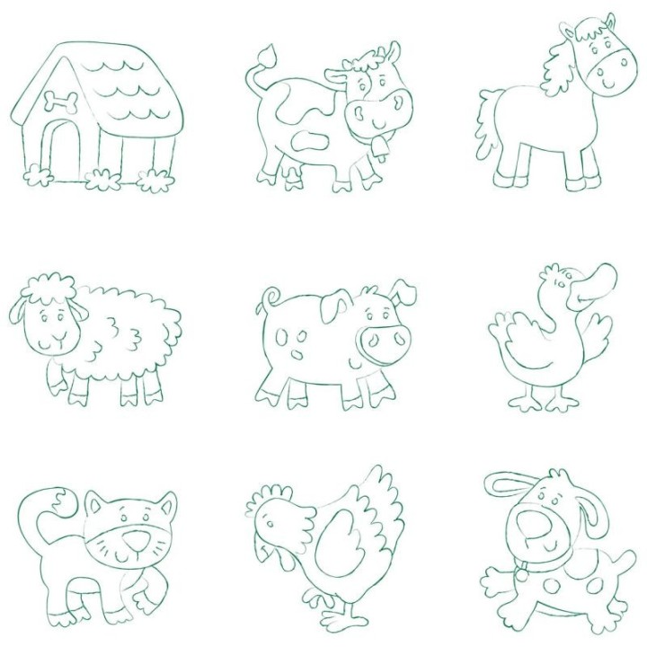 Puidust nupupusle + templid FARMILOOMAD 10 osa Puidust nupupusle + templid FARMILOOMAD 10 osa