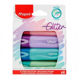 Tekstimarker glitter pastel 4 tk.
