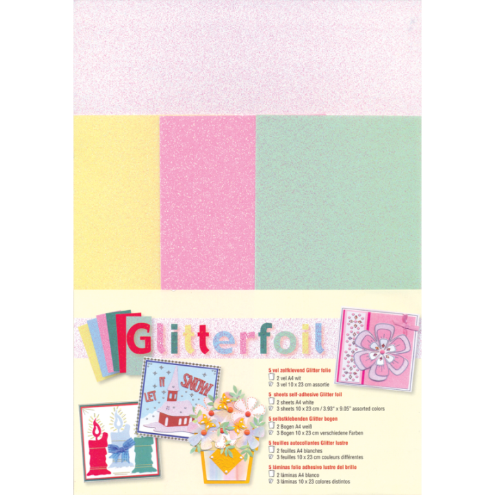 Kleebiste kompl. glitter 2*A4+3v.