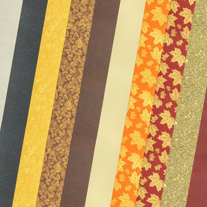 Kartong  210-250g/m2 A4 10 lehte "kuldne sügis"